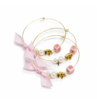 Επίχρυση χειροπέδα με επίχρυσο αλογάκι 24κ με κεραμεική χάντρα.